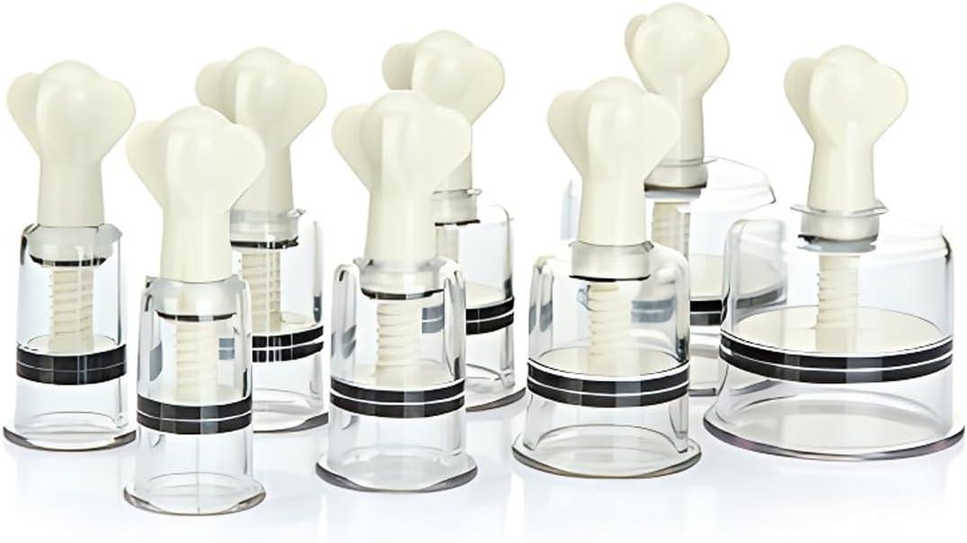 Wokyo 8 PCS Cupping Therapy Set with Magnetics, Professional Chinese Acupoint Cupping Kit Hand Twisting Rotational Vacuum Cupping Set for Cellulite Reduction and Muscle Fatigue Pain Relief at Home