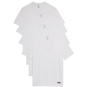 Nautica Mens 4-Pack Cotton Limited Edition V-Neck T-Shirts (Small)