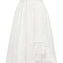 Scarlet Darkness Renaissance Dress Women Summer Sleeveless Corset Sundress with Pockets (Large, White)