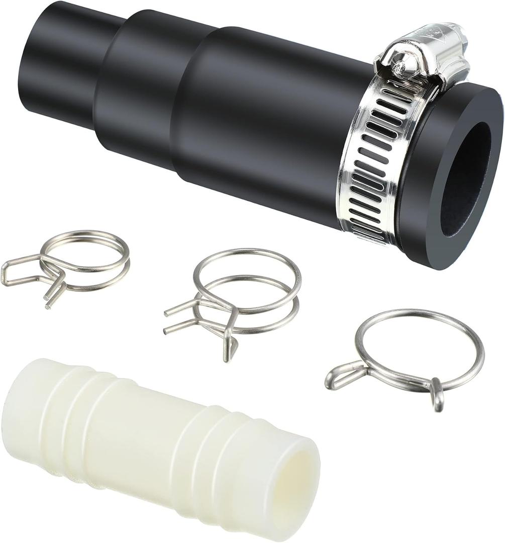 Dreyoo Dishwasher Drain Hose Adapter Compatible with Insinkerator Garbage Disposals, Dishwasher Hose Connector Include 1 Inlet Connector, 1 Clamp and 3 Spring Clamps (1 Set)