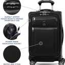 Travelpro Platinum Elite Softside Expandable Carry on Luggage, 8 Wheel Spinner Suitcase, USB Port, Suiter, Men and Women, Shadow Black, Carry On 21-Inch