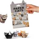 DIY Paper Cats - 50 Sheets DIY Origami Paper to Fold Cute Cat Figures, Fun 3D Paper Dog & Cat, Desk Decoration & Gift for Cat Lovers,Animal Papers Sculpture for Teens & Adults(Cat, 50pcs)