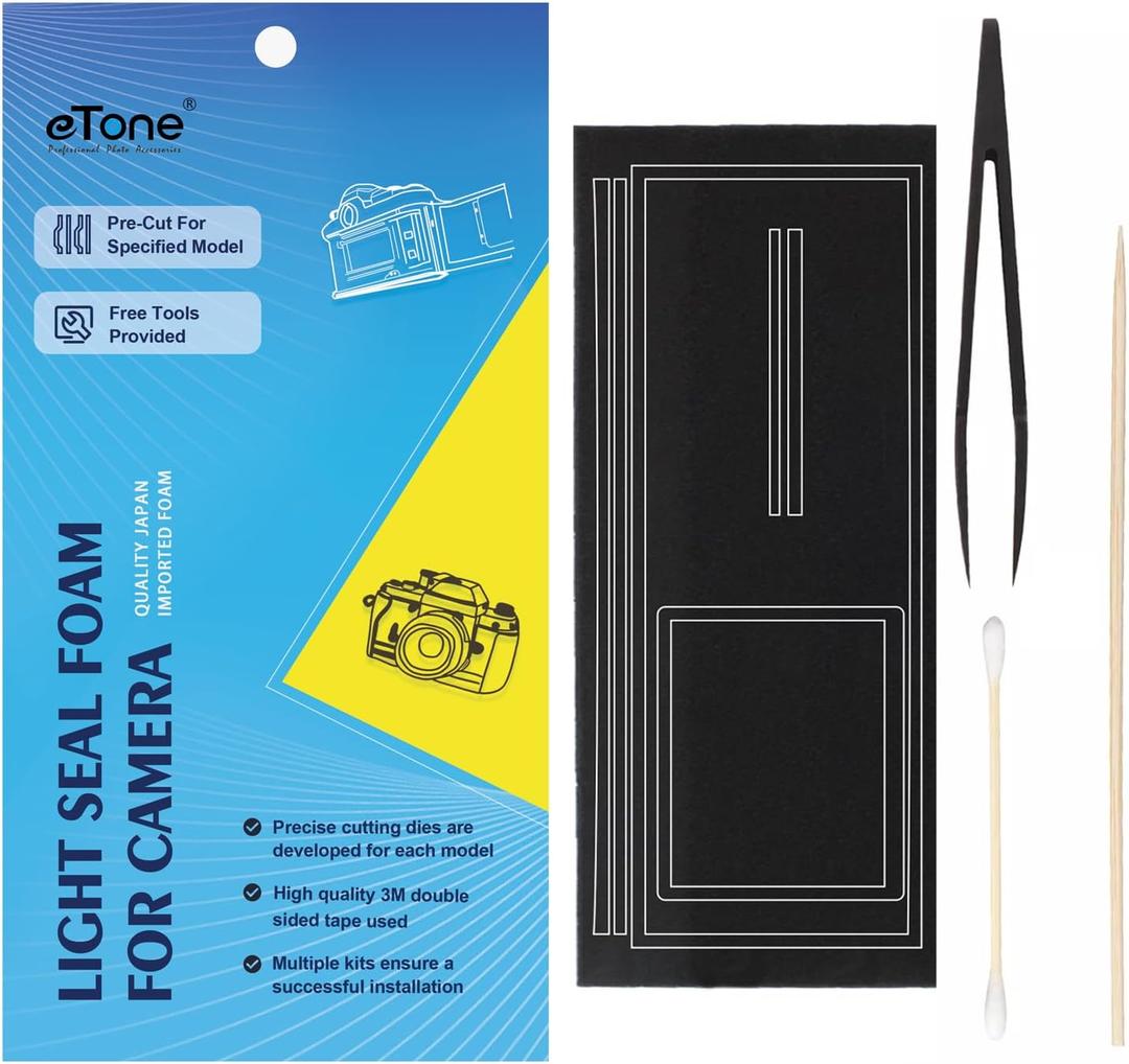 eTone Pre-Cut Custom Light Seal Foam Replace Sponge 3 Kits for Pentax 67 Film Camera