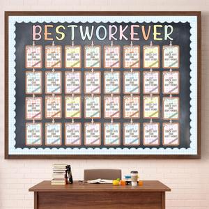 Resurhang 143 Pcs Pastel Gingham Student Work Display Bulletin Board Set