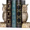 MXARLTR Decorative Bookends, Book Ends for Shelves, Vintage Resin Owl Bookends with Anti-Slip Base for Books Magazines Home Office Decor Book Holder