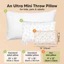 Mini Toddler Pillow with Pillowcase - 9x13 My Little Dreamy Travel Kids Pillow for Sleeping, Toddler Bed, Small, Tiny, Organic Cotton Pillowcase, Soft & Breathable, Kids 2-4 Years Old (Flora Vale)