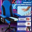 Gaming Chair Seat Cushion Pillow for Men Game Gaming Computer Chair Cushion Pad Extra Large Wide Memory Foam with Strap Long Sitting Gamer Black