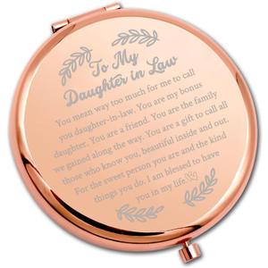 PLITI Daughter in Law Compact Mirror from Mother in Law Father in Law to My Daughter in Law Wedding Pocket Mirror (Daughter in Law CMrg)