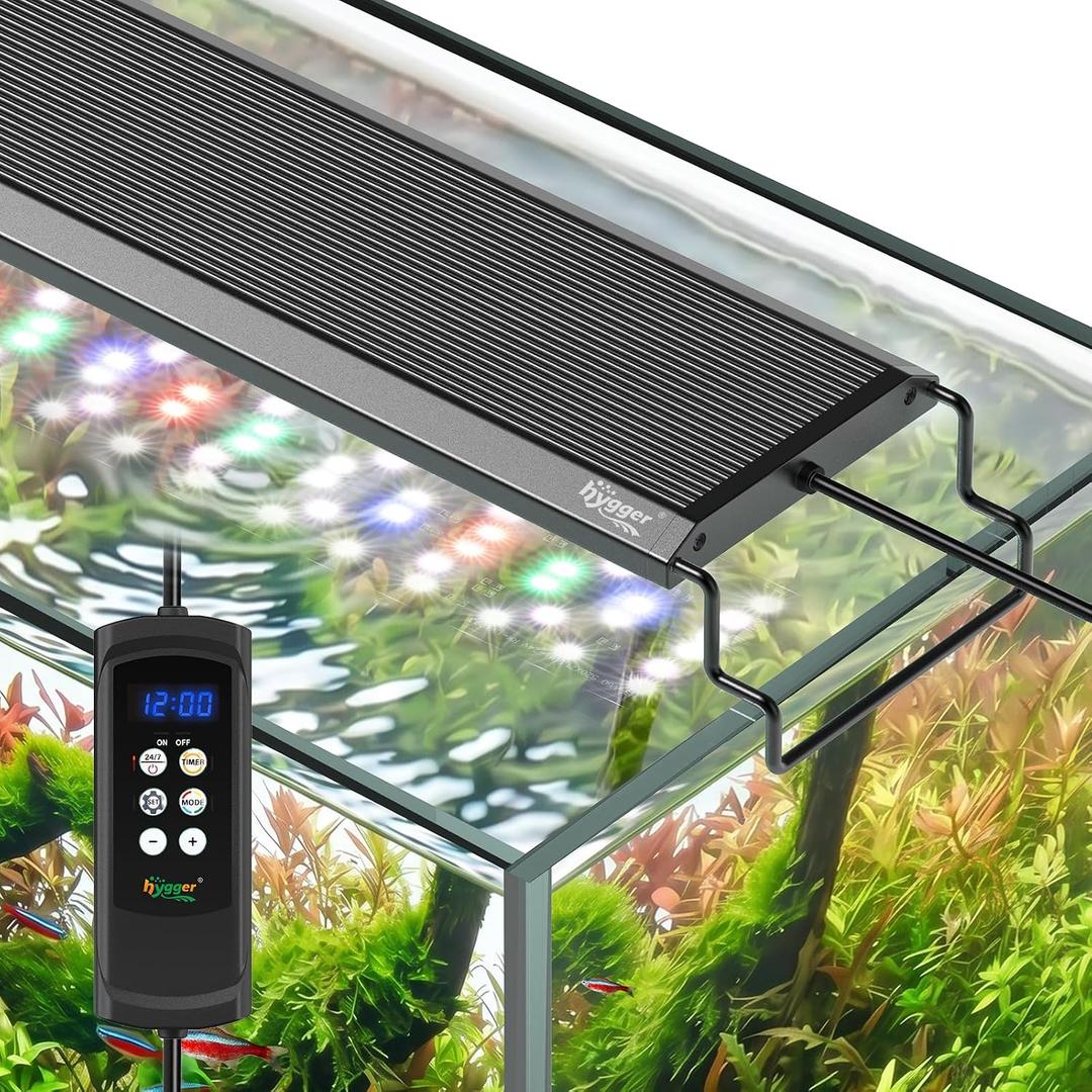 hygger Aquarium Light, 40W Full Spectrum Fish Tank LED Light, 24/7 Remote Control Adjustable Timer, Brightness and Color, Extendable Bracket, Power-Off Memory Plant Growth Lamp, Fits 30-36 Inch Tank