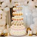 YestBuy Cupcake Stand, Acrylic Cupcake Tower Tree, 7 Tier Large Cupcake Holder for Pastry, Clear Cupcake Dispaly Stand for Party, Wedding, Baby Shower