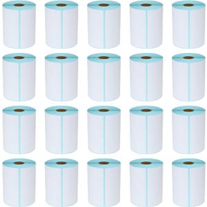 L LIKED 4"x 6" Direct Thermal Labels White Perforated Shipping Labels, 250 per Roll, Pack of 20 Rolls - Commercial Grade