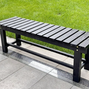 35.4'' Outdoor Garden Benches Weatherproof Patio Bench Two-Person Seat Backless Bench Wood Bench with Slatted High Temperature Bench for Front Porch Backyard (Upgraded to Prevent Fading)