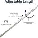 Amazon Basics Tension Curtain Rod, Adjustable 36-54" Width, Nickel, Classic Finial