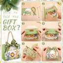 TaoBary 40 Pack 5.5''x 2.5''x4.7'' Small Jungle Safari Gift Bags with Handles Mini Paper Woodland Animal Thank You Gift Bag Bulk with Bow Ribbon for Baby Shower Boy Girl Birthday Party Supplies