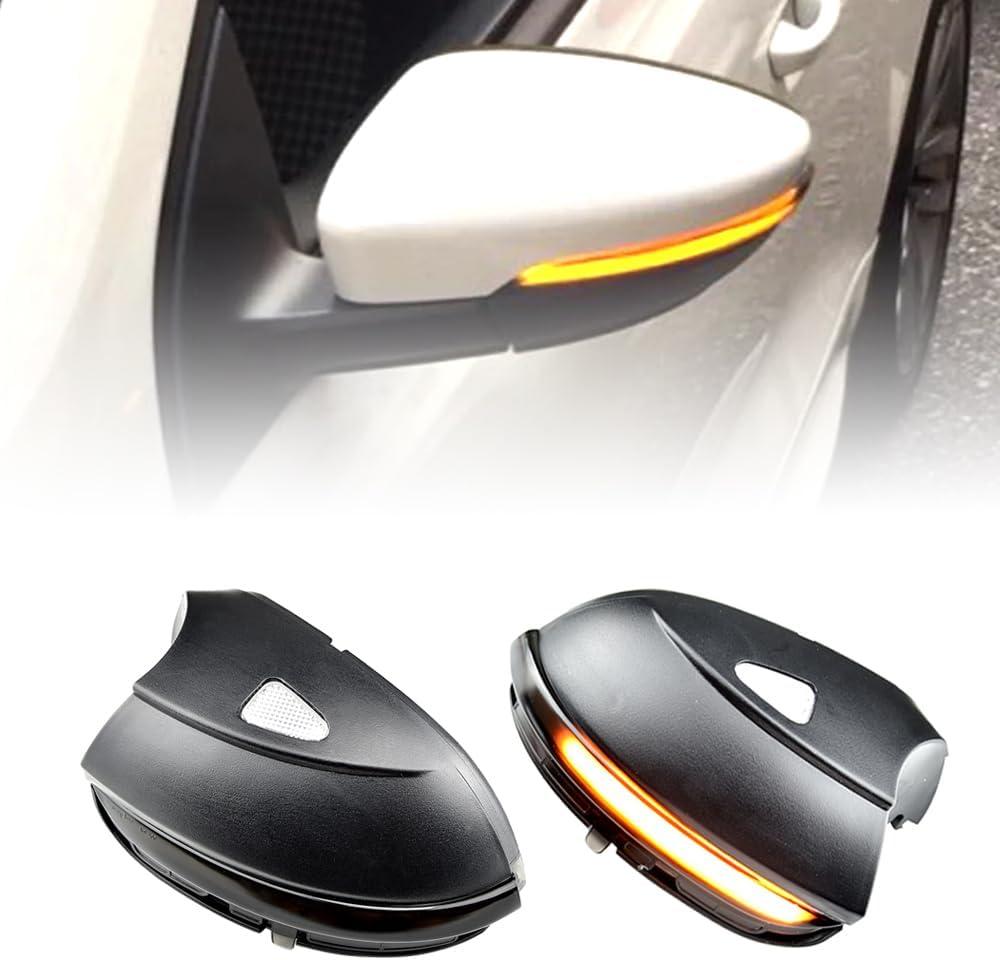 2pcs Dynamic Sequential Blink Compatible with VW Pas-sat CC B7 Be-etle Sciro-cco Jet-ta MK6 LED Side Mirror Turn Signal Light Assembly (Yellow)
