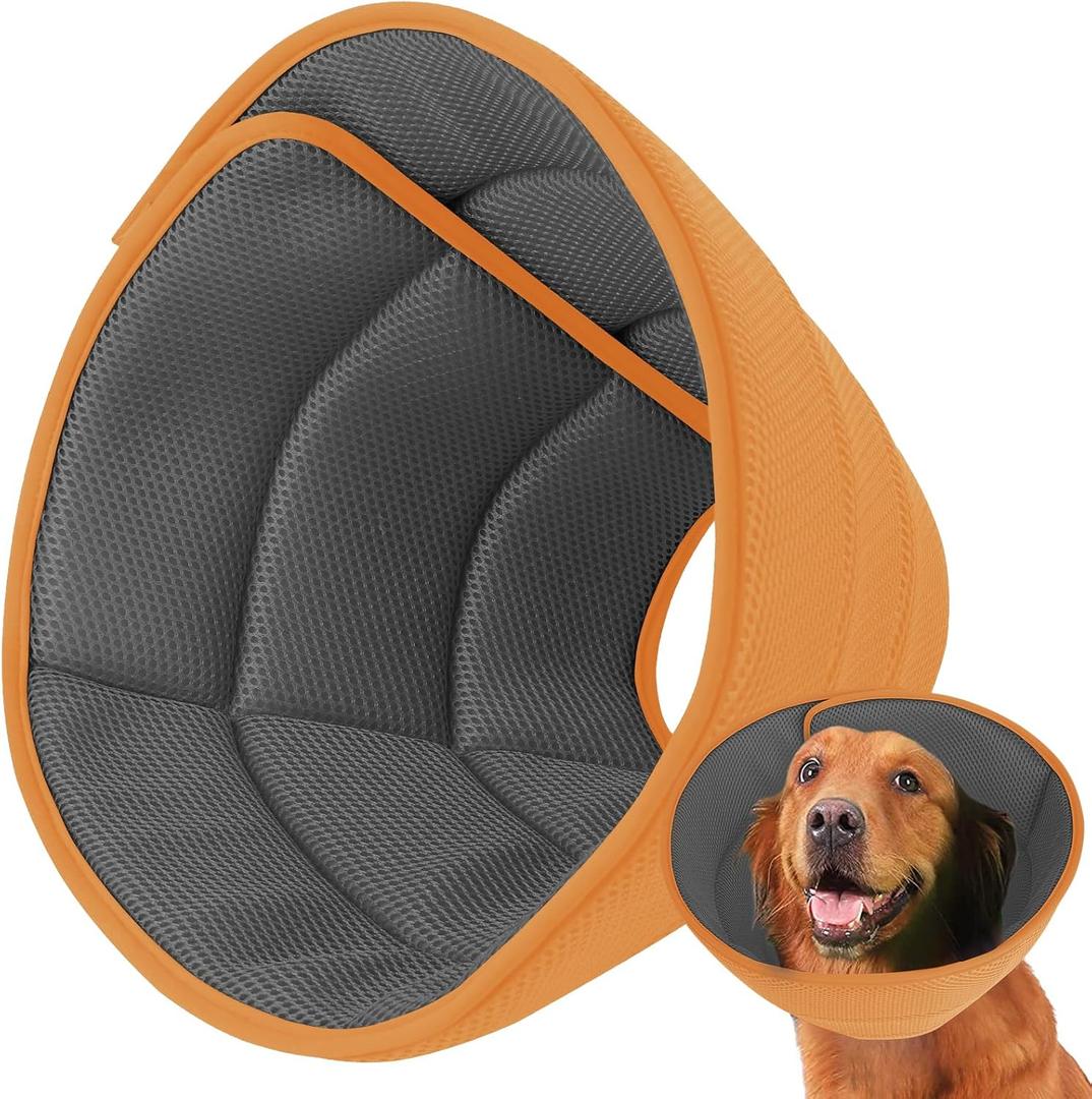 Soft Dog Cone Collar After Surgery Alternative for Dogs to Stop Licking, Comfy Collars for Large/Medium/Small Pet, Adjustable Elizabethan Neuter Recovery E Cones of Shame Neck & Head Ecollars (XL (Fit 70-130 lb Dog))