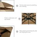 Hugline Outdoor Replacement Canopy Top Double Tier Gazebo Roof Cover for Lowe's Allen Roth 10x12 Gazebo #GF-12S004B-1 (Khaki)