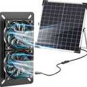 Solar Fan Kit for Chicken Coop - Two IP65 Waterproof 5" Solar Powered Fans - Outdoor Exhaust Intake Ventilation Fan for Outside Shed Greenhouse Attic Pet House - Strong Airflow Without Battery