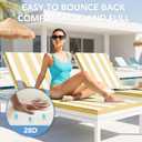 L'AGRATY Outdoor Lounge Chaise Cushion: 72x21x3 Inch Waterproof Lounge Chair Cushion for Outdoor Furniture with Fade Resistant Removable Cover - Patio Cushions for Pool Lawn Deck (Khaki White 1Pack)