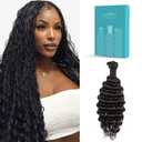 Boho Braids Human Hair Bulk 2 Bundles 100g 18 Inch Natural Black