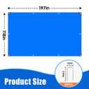 Bounce House Mat 197x118 Inch Heavy-Duty Waterproof PE Pad for 15ft Inflatable Bouncers, Jumping Castles Protective Underlay Pad with 10 Metal Ground Stakes and Reinforced Edges