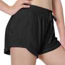 EXARUS Girls Athletic Shorts Sports Running Workout Cheer Teen 2 in 1 | Summer Track Gym Soccer Tween Youth Dolphin Pockets Kids Tumbling Clothes Elastic Waist Mid Rise Junior Casual 6-14Y (Black, XS)