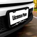 Mountains License Plate Frame,Solid Rust-Proof Aluminum Holder with 2 Holes,Universal Car Decor for Standard US Canada 12x6 Inch