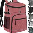 Cooler Backpack Insulated Leakproof Waterproof Backpack Cooler Bag 30 Cans, Large Capacity Lightweight Travel Camping Beach Backpack Cooler Ice Chest for Men and Women (Pineapple)