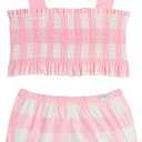 Mud Pie Girls Children's Smocked Bow 2pc (2T, Pink Check)