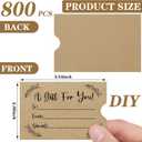 800 Pcs Gift Card Envelopes Sleeves Credit Card Holders Brown Kraft Mini Business Hotel Key Envelopes Sleeves for Invitations Cash Money Bulk, 2.4 x 3.5 Inches (Black)