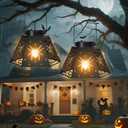Afirst Halloween Spider Lantern,Hanging Lantern with Bulb Hollow Out Waterproof Decorative Lanterns for Home Halloween Yard, Patio,Lawn,Pathway,Garden Decor