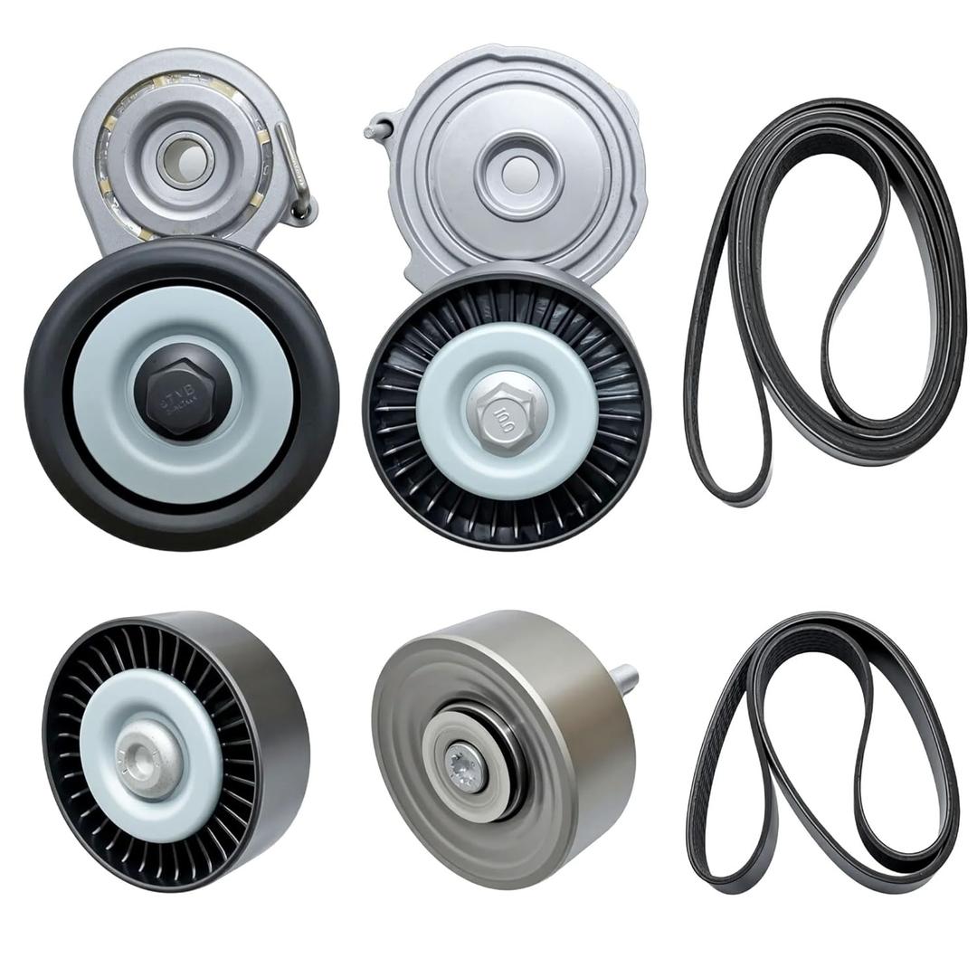 Drive Belt Tensioner Idler Pulley Kit Replacement for Audi A6 A7 Q5 Q7 S4 S5 SQ5 Porsche Cayenne Panamera VW Touareg Replaces 06E903133AG 06E903133/AB 06E903137AE 06E903137AB 06E903341H