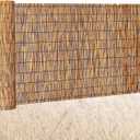 Barydat 1 Pcs 3 x 16.4 ft Reed Fence Roll, 85% Shade Bamboo Privacy Screen, Natural Decorative Reed Fencing for Outdoor Garden Backyard Patio Balcony
