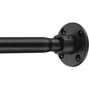 Hanging Closet Rod - 30-50Inches Space Saving Closet Rod Extender Hanging - Black Adjustable Clothes Hanging Bar, Stainless Steel Closet Garment Organizer Rack,Shower Curtain Rods for Closet,Bathroom