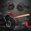 NTHREEAUTO Motorcycle Blinkers, Waterproof Aluminum Bullet LED Turn Signals, Rear Red Indicator Light Compatible with Harley Dyna, Honda, Yahama, Bobber,Suzuki and Kawasaki 12V Motorbikes