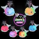 2 x Baby Bath Toys, 2025 Upgraded Magnetic Charging Toddler Bath Toys for Kids Ages 1-3, Light Up Dolphin Bath Toy Sprinkler, Birthday Gifts Infant Baby Toys 6-12-18 Months- Blue