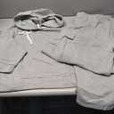 LovelyWholesale Women's Sweatsuits 2 Piece Set Hoodies and Cargo Sweatpants Sets Grey X-Large