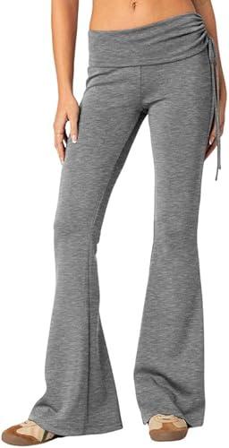 SVALIY Womens Flare Leggings Yoga Pants Women Fold Over Bootcut Lounge Workout Pant Size XS 32