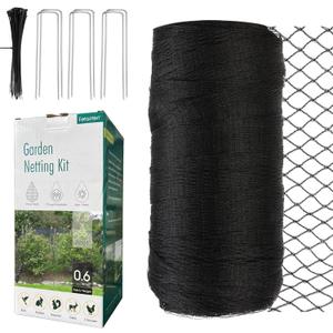 Bird Netting for Garden, Fetanten 7.5 x 65 FT Netting for Garden Protection Vegetables Fruit Trees Blueberry from Birds Deer Poultry, Heavy Duty Woven Mesh Net Animal Fencing with Ties and Staples