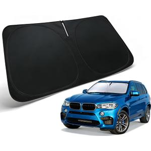 Windshield Sun Shade for 2014-2018 BMW X5 Accessories, Car Front Window Sun Visor & Heat Shield | 240T Sunshade Protection Blocks UV Rays Keep Your Car Cooler
