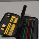 Pokemon Pencil Case for Boys Girls Pikachu Stationery Set with Colored Pencils Sharpener Ruler Eraser Notepad School Supplies Anime Gifts for Kids (Black/Multi)