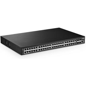 MokerLink 48 Port Gigabit Managed Switch, 4x10G SFP+, 1 Console, 1 USB, L3 Smart Managed, Rackmount, DHCP QoS Vlan IGMP, Static Routing