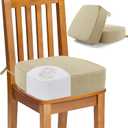 BALAPET Thick Chair Cushions Kitchen Seat Pads Room with Ties and Removable, Machine Washable Cover, 5in Chair Cushions for Dining Chairs Indoor Outdoor Chair Seat, (2Pcs, Beige)