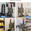 Ski Storage Rack for Garage  Freestanding Ski Holder for 5 Pair Skis, Helmet, Goggles, gloves, Indoor Snowboard Rack Organizer Stand for Home, Shed, Basement, White