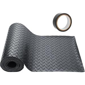21FT x 16IN Garage Floor Mat, 4 x 7 FT Cover Area Diamond Plate PVC Garage Flooring Roll, 1.5mm Thick Rubber Flooring Rolls, PVC Flooring Roll for Home, Gym, Garage, and Vehicles
