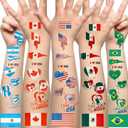 2 x AICase for Panini World Cup 2026 10 Stickers Flag Tattoos Merchandise USA Canada Mexico Soccer Football Temporary Tattoos for Kids, Adult,Teens-World Cup Match Support Supplies,Soccer Game Day Gifts_3, (Mix )