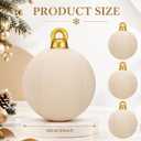 Jetec 3 Pcs 32 Inch Giant Velvet Christmas Inflatable Balls, Creamy White