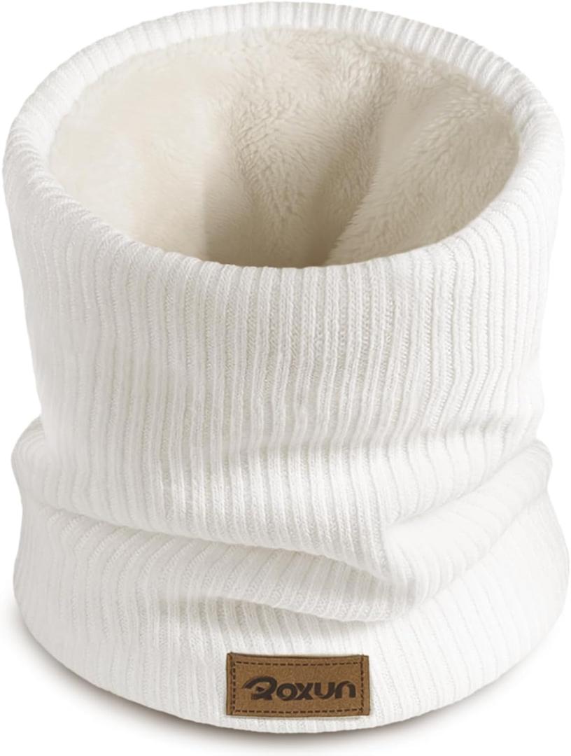 Winter Neck Gaiter, Neck Warmer Cover Ski Gaiters for Men/Women Fleece Thick Elegant Stylish (White)