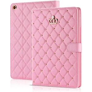 Case for iPad (A16) 11th Gen 11-inch 2025/10th Gen 10.9-inch 2022, Cute Bling Girly Crown Rhinestones Diamond PU Leather Smart Auto Sleep/Wake Stand Full Body Case for Apple iPad 11 10(Pink)