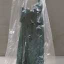 Elegant Long Crinkle Cold Shoulder Gown W/Draped Cowl Neck & Rhinestone Embellished Straps (Green, XXL) 14P